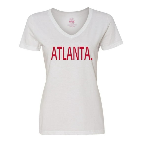 Inktastic Atlanta in Red Text Women's V-Neck T-Shirt