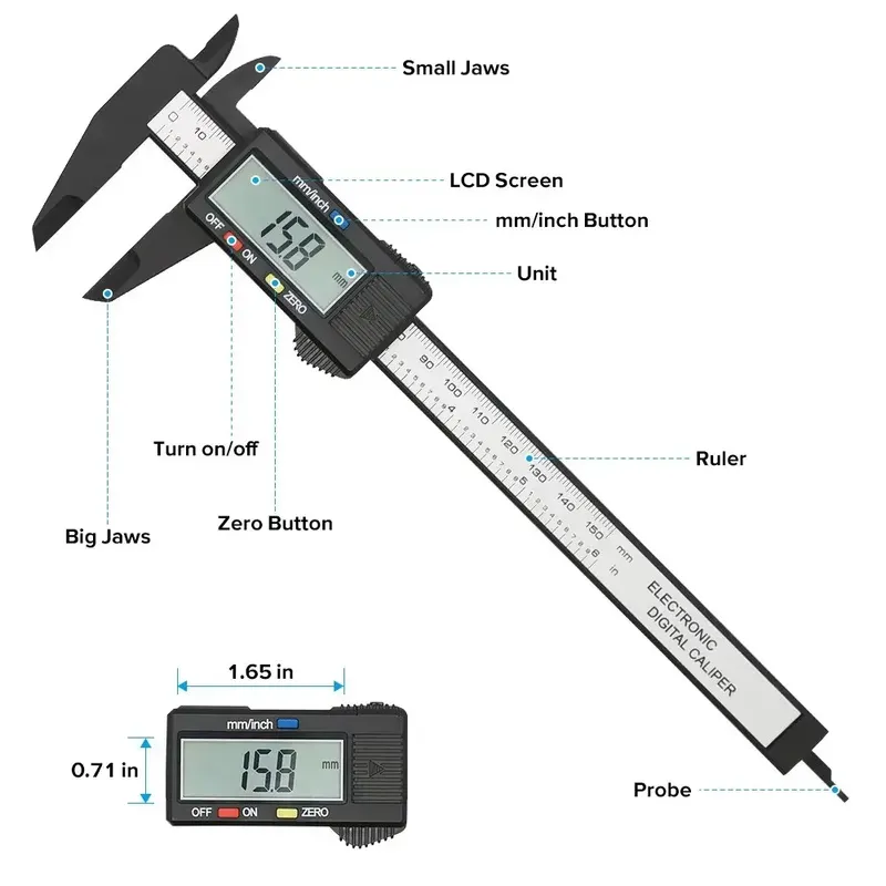 Precision Measuring Digital Vernier Calipers Intelligent Readings Fast and Accurate Multifunctional Measuring Tools Daily Use