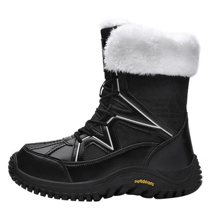 

GNEIKDEING Women Winter Boots Waterproof Warm Lined Ladies Snow Boots Mid Carf Duck Boots Lace Up Gift on Clearance