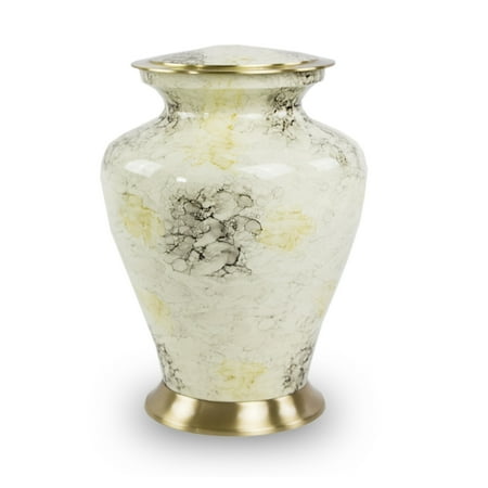 Faux Marble Urn - Bronze Cremation Urn - Large 200 Pounds - Marble White Glenwood