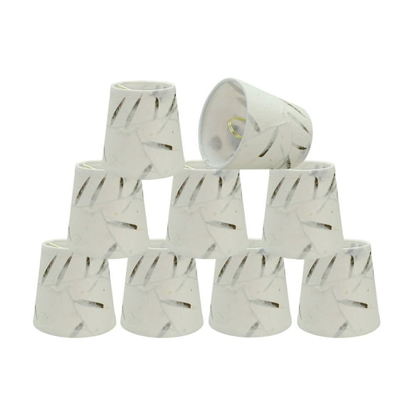 Aspen Creative 32720-9 Small Hardback Empire Shape Chandelier Clip-On Lamp Shade Set (9 Pack), Transitional Design in Off White, 4" bottom width (3" x 4" x 4")