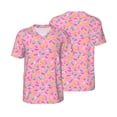 thumbnail image 3 of Daiia Pink Donut Mens Baseball Jersey Button Down Shirts Short Sleeve Sports Uniforms-Large, 3 of 9