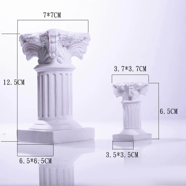 facefd Miniature Roman Pillar Pedestal Stand Statue Greek Column for Scenery Table Yellow