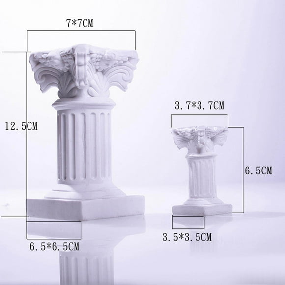 tredstone Miniature Roman Pillar Pedestal Stand Statue Greek Column for Scenery Table Yellow
