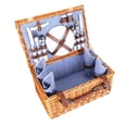 thumbnail image 4 of Cesta para utensilios de picnic,Kit de cesta de picnic para 4 personas Pesca clásica,Cesta de ratán para acampar,portátil,para viajes,Organizador con Utensilios Césped Jardín, 4 of 9