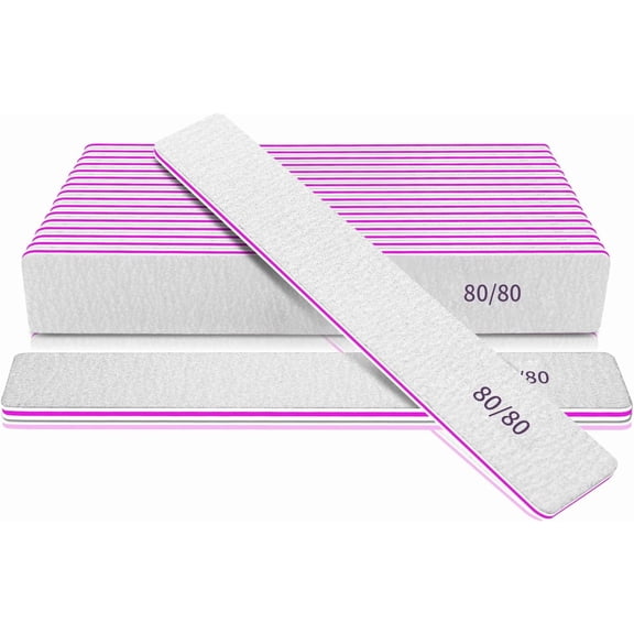 Professional  File Manicure Tools for   and Styling, Poly  Extension at Salon, Double Sided, 80/80 Grit, 12 count