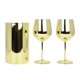 thumbnail image 4 of Cubo de hielo con aislamiento de doble pared, Cubo de champán con copas de vino con tallo, contenedor de cubitos de hielo para Camping, fiesta, Oro, 4 of 10