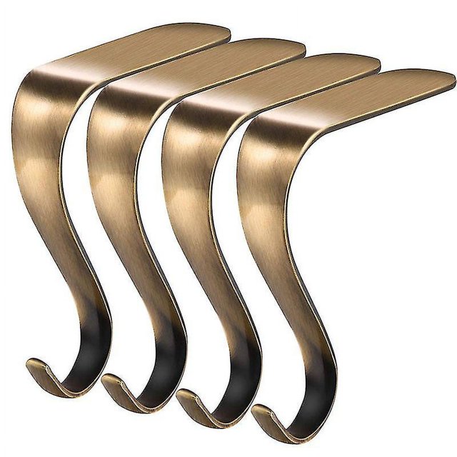 Soportes para calcetines navideños Gancho para calcetines de chimenea de metal Gancho para calcetines navideños Gancho para chimenea de Navidad Adorno de gancho de metal multifuncional (4 pi