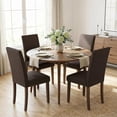 thumbnail image 3 of LAZY BUDDY Dining Chairs Set of 4, Modern Upholstered Chairs with Nailhead Trim, High Back & Wood Legs, for Indoor Kitchen, Dining Room, 3 of 13