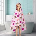 thumbnail image 6 of Pink Football and Flowers Pattern Hooded Bath Towel，50"x30" for Ages 3 To 12 Kids, Quick Dry Lightweight Soft Microfiber Hood Beach Towel Cover Up for Kids, 6 of 7