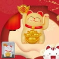 thumbnail image 6 of 2 Inch Lucky Cat Ornament,Solar Automatic Waving Lucky Cat Car Cashier Ornament Shop Feng Shui Cat Decoration Gift,White, 6 of 7