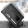 thumbnail image 3 of Dteck Case for Apple iPad 9th Generation 10.2-inch (2021),Shockproof Rubber Armor 3-Layer Protection Case Hybrid Hard Kicstand Cover for iPad 10.2" 9th/8th/7th Gen,Black, 3 of 4