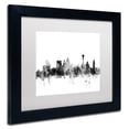 thumbnail image 3 of Trademark Fine Art "San Antonio Texas Skyline B&W" Canvas Art by Michael Tompsett, White Matte, Black Frame, 3 of 4