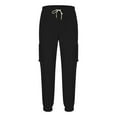 thumbnail image 3 of qucoqpe Mens Corduroy Baggy Cargo Sweatpants Lightweight Fleece Straight Leg Workwear Trousers Zipper Pockets Casual Jogger Pants, 3 of 4