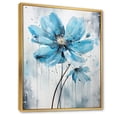 thumbnail image 2 of Designart "Poppy Flower Blue Minimalism painting II" Floral & Botanical Floater Framed Wall Art Print, 2 of 7