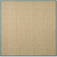 thumbnail image 3 of SAFAVIEH Natural Fiber Arbor Bordered Area Rug, Natural/Dusty Teal Blue, 8' x 8' Square - Coastal Design, Natural & Dusty Teal Blue, Seagrass, Ideal for Entryway, Kitchen, Living Room, Office, 3 of 12