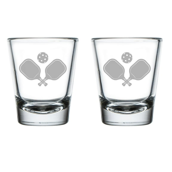 Set of 2 Shot Glasses 1.75oz Shot Glass Gift Pickleball Paddles