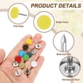thumbnail image 3 of 30Pack Push Pins, 11mmx17mm Round Flat Head Decorative Thumb Tacks, Light Yellow, 3 of 7