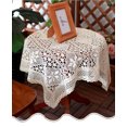 thumbnail image 3 of Square Handmade Crochet Tablecloth Table Cloth Cover for Kitchen Dinning Bedside Tabletop Decoration, 3 of 3