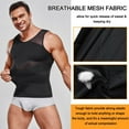 thumbnail image 4 of Men Compression Shirt Slimming Undershirt Body Shaper Chest Compression Tummy Control Tank Top Shapewear Underwear WHITE M, 4 of 6