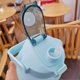 thumbnail image 5 of straw bottle leakage proof frosted gradient color one click open sports water cup with handle clear scale 2000ml light green, 5 of 5