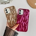 thumbnail image 3 of for iPhone 12 Case,Pleated Water Ripple Chrome Wave Pattern Soft Compatible with iPhone Case (Pink,iPhone 12), 3 of 7