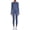 Denim Blue Space-Dye, variant on ClimateRight by Cuddl Duds Women's Plush Warmth Long Sleeve Crew & Legging Base Layer Set, Sizes XS to 4X