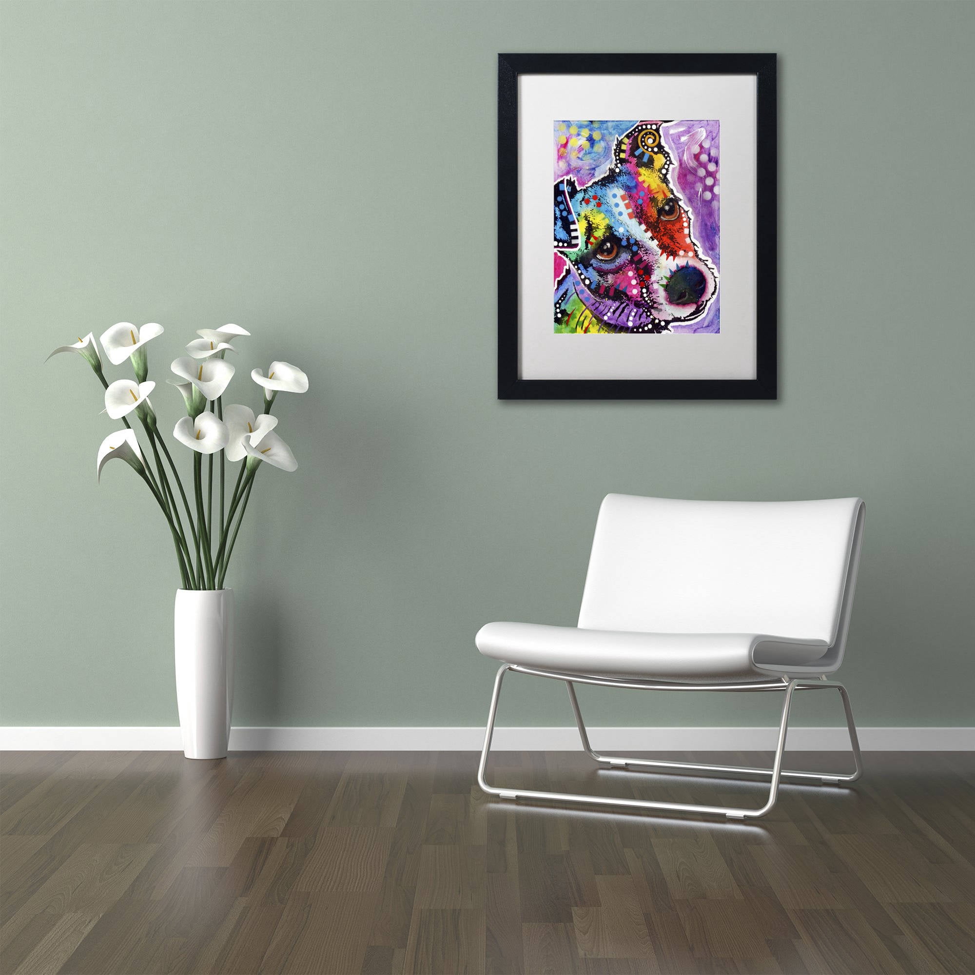 Trademark Fine Art "Dreamy Jack" Canvas Art by Dean Russo, White Matte, Black Frame