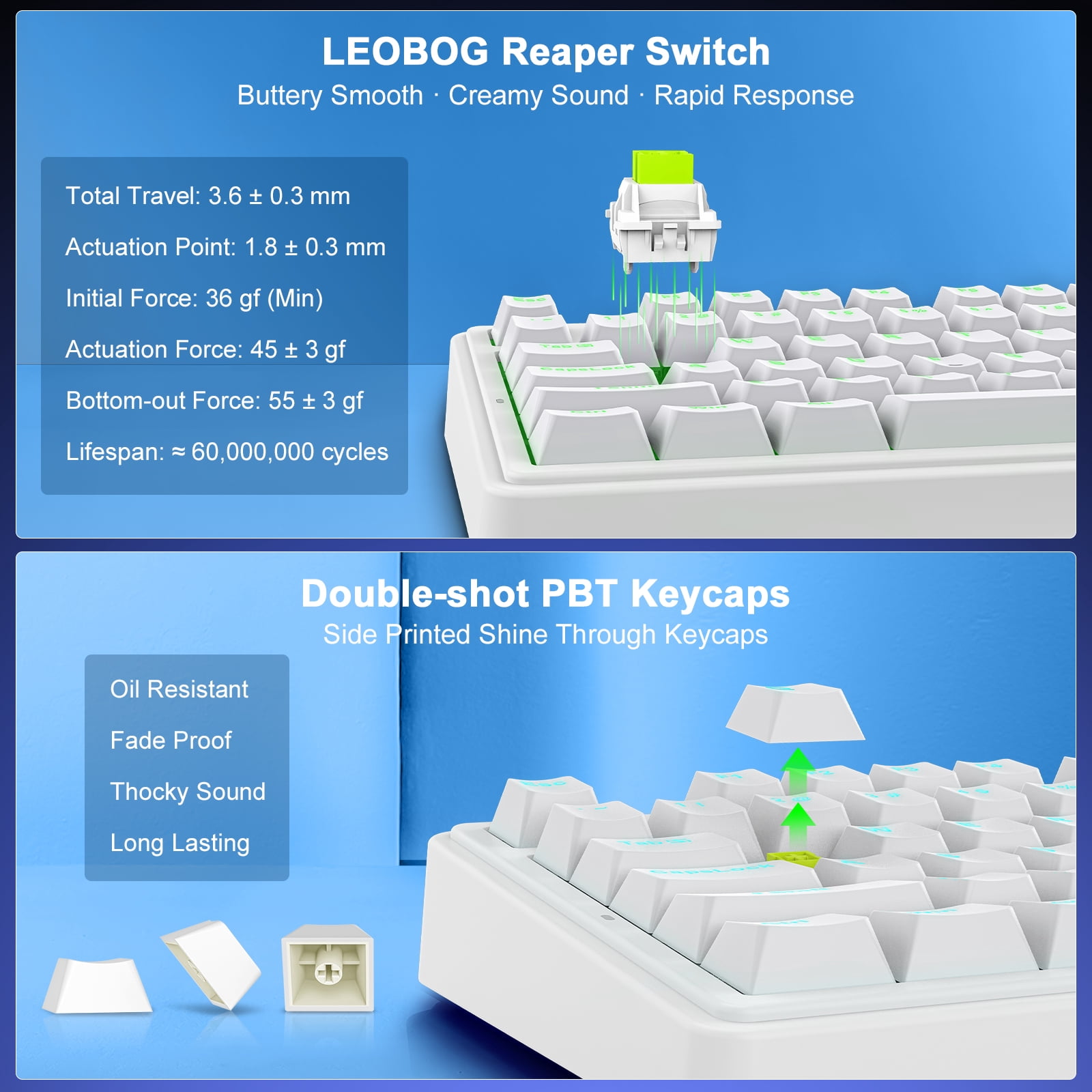AULA F75 75% Wireless Mechanical Gaming Keyboard, Hot Swappable, RGB Backlit, BT5.0/2.4GHz/Type-C, Pre-lubed Reaper Switches