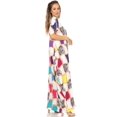 thumbnail image 3 of Sakkas Abeni Women's Short Sleeve Casual Print Long Maxi Cover-up Caftan Dress - Print6 - One Size, 3 of 5