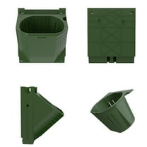 NIYANGLE Stackable Wall Planter Green PP 1 Pc 6.49 x 7.48 x 5.70 Outdoor Plants Balcony