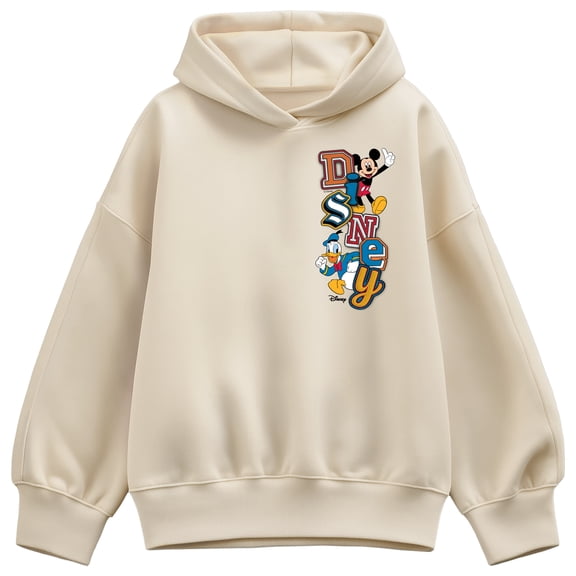 Disney - Faux Patch - Women's Oversized Fleece Hoodie Sweatshirt