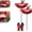 Red, variant on 2026 New Metal Flower Garden Stakes Bird Bath, Handmade Mini Birdbath Flower Stake, Butterfly Bee Bath Bowl for Outdoor Lawn Yard Decor (Blue+Yellow+Red)