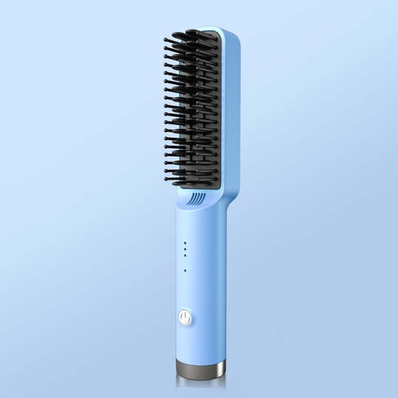 Peine alisador portátil de iones negativos | Cepillo recargable de material PET con 3 ajustes de calor y revestimiento cerámico | Plancha antifrizz para cabello rizado, grueso y fino | Herramient
