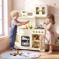 thumbnail image 6 of AILEEKISS Kids Kitchen Playset for Children, Realistic Pretend Kitchen Toy with Ice Maker, Beige, 6 of 11
