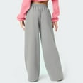 thumbnail image 5 of ClodeEU Wide Leg Sweatpants for Women,Low Rise Elastic Waistband Pants,Trendy Baggy Lounge Pants Gray,Womens Plus XL, 5 of 8