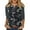 Dark Gray, variant on CharmCyan Women’s Casual Camouflage Print Henley Shirt, 3/4 Sleeve Button Down Raglan Top, Soft Lightweight Blouse for Spring Summer Army Green L