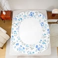 thumbnail image 5 of Feelyou Cartoon Spring Floral Bed Sheets, Blue Flower King Sheets, 4 Pieces, 5 of 7