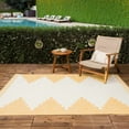 thumbnail image 6 of Hauteloom Djugun Outdoor Area Rug - Outside Porch Patio Rug Carpet - Waterproof Rug - Geometric - Yellow, Off White, White, Cream, Bone - 4'3" x 5'11", 6 of 14