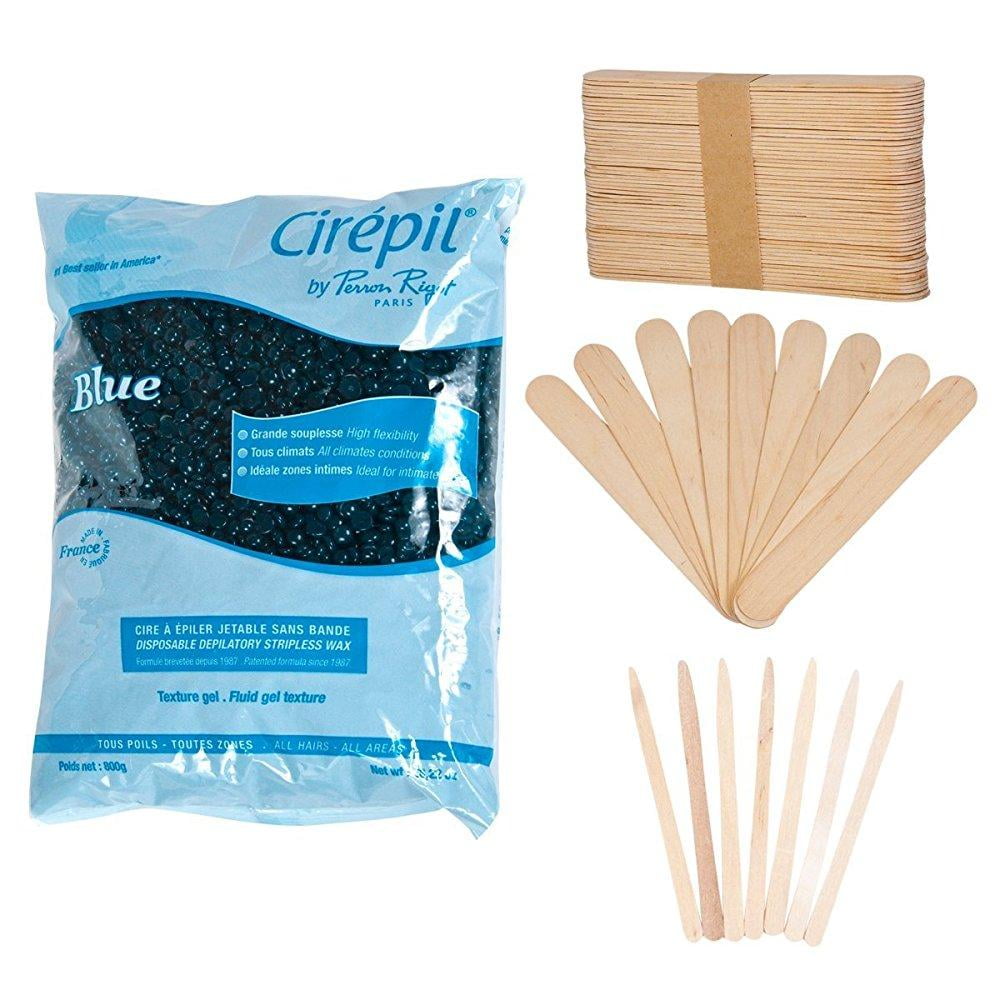 cirepil big blue bead wax (800gm) kit, includes 100 xsmall and 60