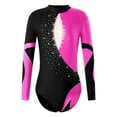 thumbnail image 1 of CHICTRY Kids Girls Hollow Back Gymnastics Leotard Shiny Glitters Long Sleeve Modern Dance Figure Skating Unitard, 1 of 7