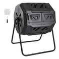 thumbnail image 6 of KFFKFF Compost Bin, 43-Gallon Double Chamber Rotating Compost Tumbler, Spacious Tumbler Composter with Dual Access Doors and Metal Structure, BPA-Free Compost Bin, 6 of 9