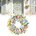 thumbnail image 2 of 1 Pcs Easter Artificial Wreath for Front Door,17.7 Inch Easter Egg Spring Wreath,Spring Wreath with Artificial Flower Colorful Eggs,Artificial Easter Egg Wreath,for Home Wedding Wall Decor,Pink, 2 of 9