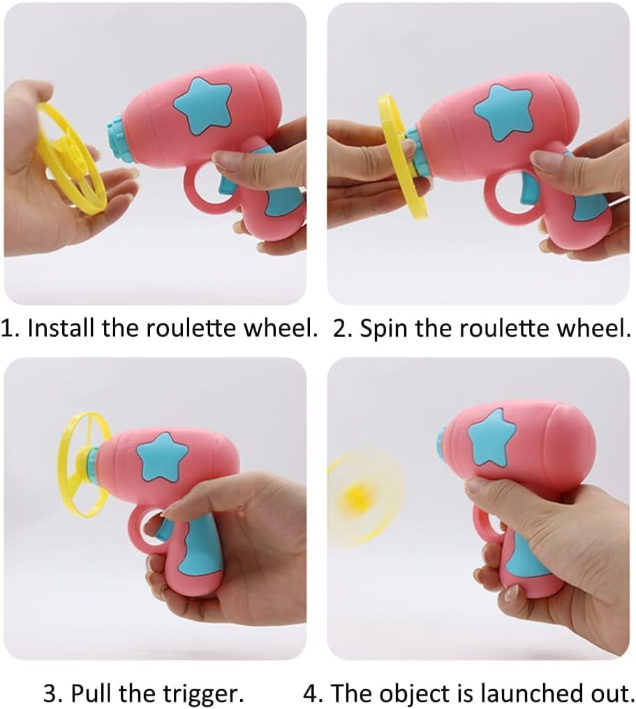 Flying Propeller Cat Toy Launcher - Interactive Chase Toy with Colorful Propeller Set, Indoor/Outdoor Play for Kitten Chasing, Pouncing & Hunting Training