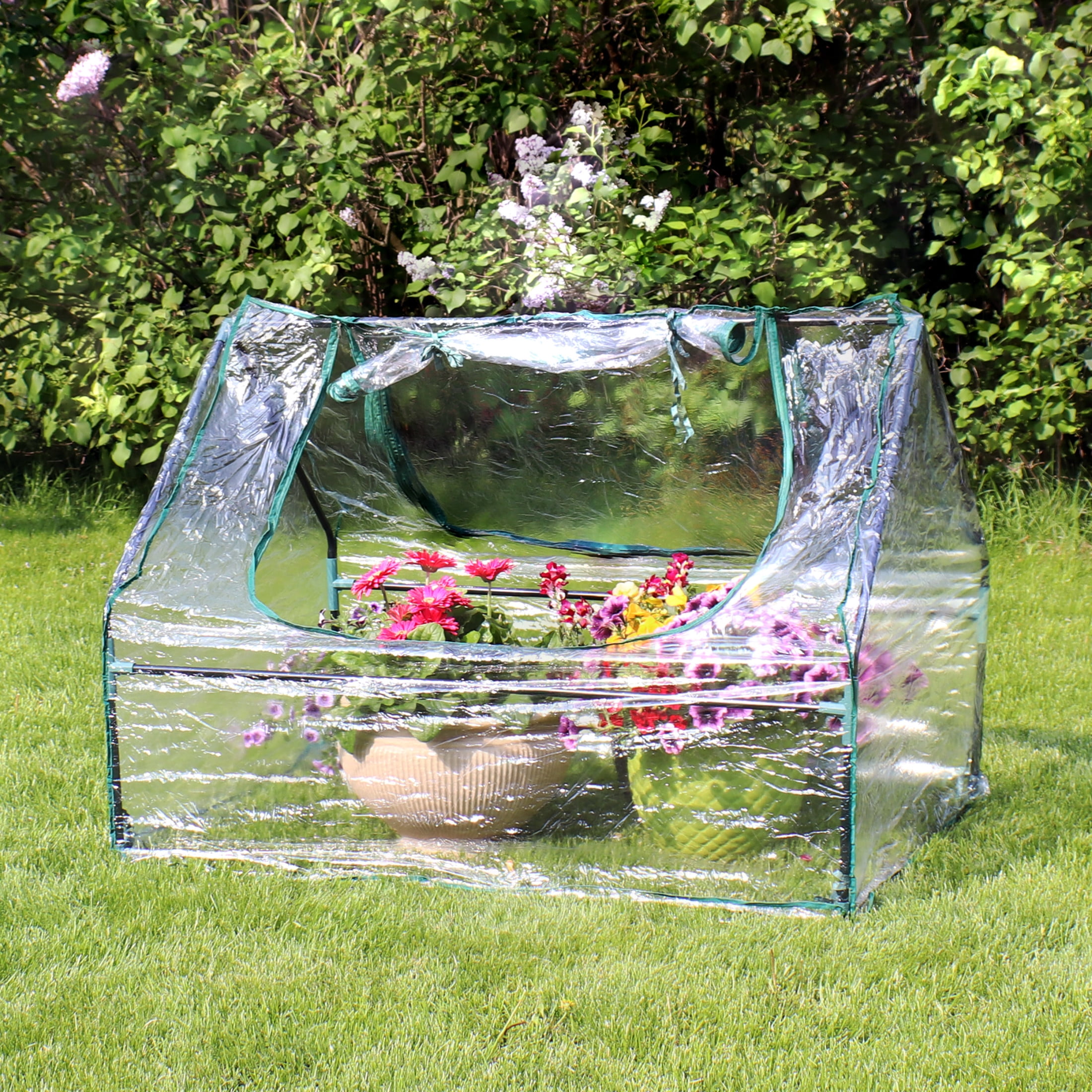 Sunnydaze 4' x 3' x 3' Outdoor Portable Mini Greenhouse, Clear Cover