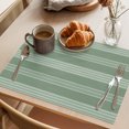 thumbnail image 3 of Sage Green Striped Placemats Set of 6 Modern Minimalist Layered Stripes Place Mats Indoor Wipeable Table Mats Washable Cloth Dining Table Placemats for Kitchen Holiday Party Home Decor 13x19 Inch, 3 of 9