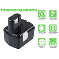 thumbnail image 3 of 4Pack EB1414S 4.0Ah Ni-Mh 14.4v Replacement Battery for Hitachi 14.4V Battery Compatible with EB1414 EB14B EB1424 EB14S 324367, 3 of 5