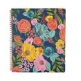 thumbnail image 2 of Steel Mill & Co Lindo Cuaderno De Espiral Grande Con Rayas Universitarias, 11 X 9,5 Pulgadas, Tapa Dura Duradera Y 160 Páginas Rayadas, Flores De Jardín (Azul Marino), 2 of 5