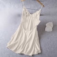 thumbnail image 5 of Blmnix with Built in Bra Women Nightgown Sexy Nightgown Chemises Chemise Above-the-Knee Beige V-Neck Sleeveless Summer Nightgowns for Women, 5 of 6