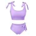 thumbnail image 4 of RUTAYY Women's Bikini Sets Solid Color High Waist Swimwear Tankini Tops with Bottom Sports Swimming Beach Trendy Swimsuit, 4 of 5